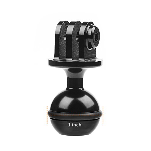 QKOO QKOO Aluminum Ball Mount for GoPro Hero 8 Max 7 6 5 4 3 Black Silver Osmo Action AKASO SJCAM Ball Head Adapter with 3/8 Inch Screw Hole - View 4 of 9