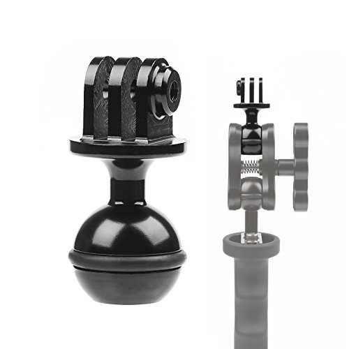 QKOO QKOO Aluminum Ball Mount for GoPro Hero 8 Max 7 6 5 4 3 Black Silver Osmo Action AKASO SJCAM Ball Head Adapter with 3/8 Inch Screw Hole - View 8 of 9