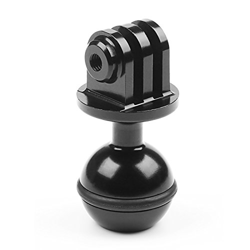 QKOO QKOO Aluminum Ball Mount for GoPro Hero 8 Max 7 6 5 4 3 Black Silver Osmo Action AKASO SJCAM Ball Head Adapter with 3/8 Inch Screw Hole - View 9 of 9