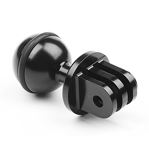 QKOO QKOO Aluminum Ball Mount for GoPro Hero 8 Max 7 6 5 4 3 Black Silver Osmo Action AKASO SJCAM Ball Head Adapter with 3/8 Inch Screw Hole