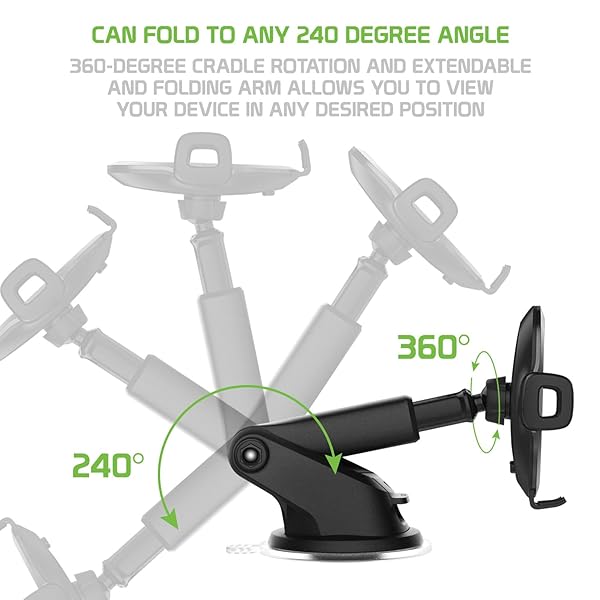 Cellet Cellet Car Windshield and Dashboard Smartphone Holder Mount with One-Click Release and Extending Arm for iPhone and Galaxy Compatibility - View 5 of 9