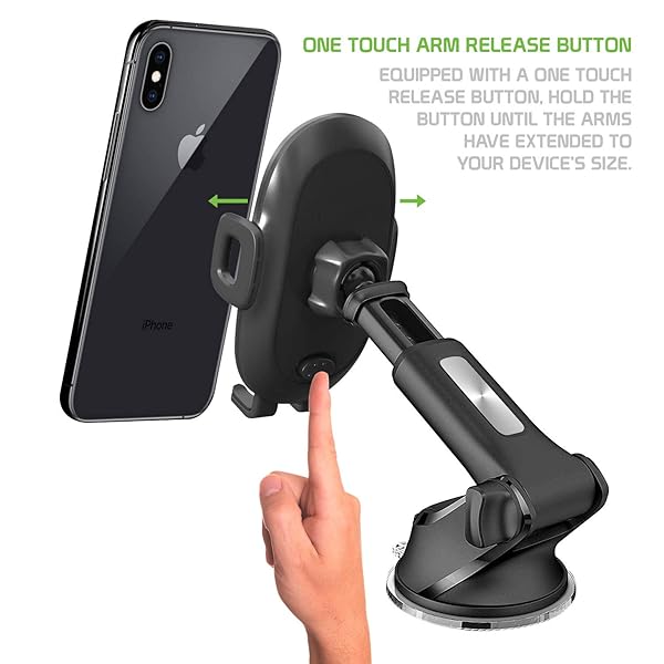 Cellet Cellet Car Windshield and Dashboard Smartphone Holder Mount with One-Click Release and Extending Arm for iPhone and Galaxy Compatibility - View 7 of 9