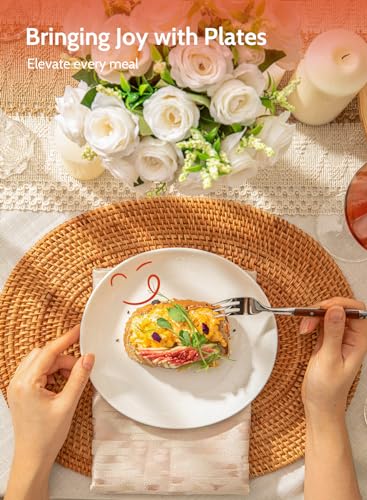 Sweese Sweese 151.001 Porcelain Dessert Salad Plates Set of 6 White 7.8 Inch Ideal for Serving Salads and Desserts - View 3 of 6