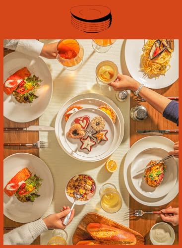 Sweese Sweese 151.001 Porcelain Dessert Salad Plates Set of 6 White 7.8 Inch Ideal for Serving Salads and Desserts - View 5 of 6