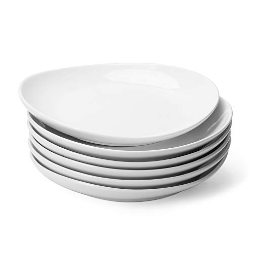 Sweese Sweese 151.001 Porcelain Dessert Salad Plates Set of 6 White 7.8 Inch Ideal for Serving Salads and Desserts