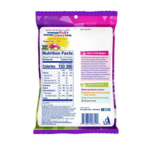 HI-CHEW HI-CHEW Superfruit Mix - Gluten-Free Candy with Natural & Artificial Flavors | 3.17 oz, 6 Pieces - View 4 of 8
