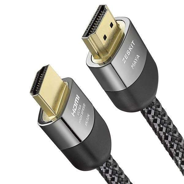 Zeskit Zeskit Certified 2.1 8K HDMI Cable 48Gbps - 4K120Hz, eARC, Dolby Vision for PS5, Xbox, Apple TV & More (3ft)