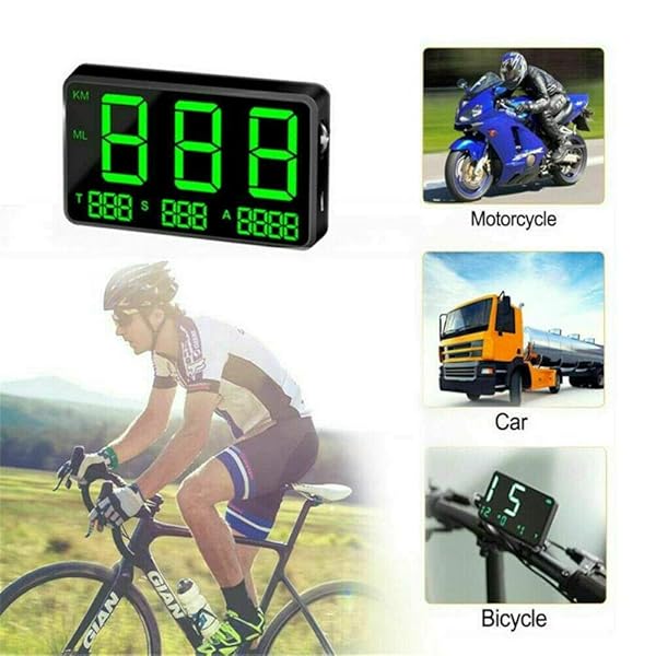 MASO MASO Universal Digital GPS Speedometer for Cars, Motorbikes & Bicycles - OBD-II Overspeed Alarm System (MPH/KM/h) - View 3 of 8