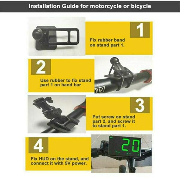 MASO MASO Universal Digital GPS Speedometer for Cars, Motorbikes & Bicycles - OBD-II Overspeed Alarm System (MPH/KM/h) - View 6 of 8