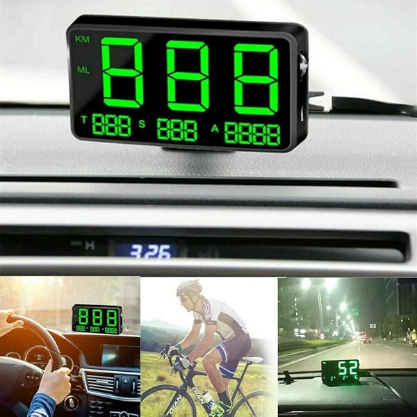 MASO MASO Universal Digital GPS Speedometer for Cars, Motorbikes & Bicycles - OBD-II Overspeed Alarm System (MPH/KM/h) - View 2 of 8