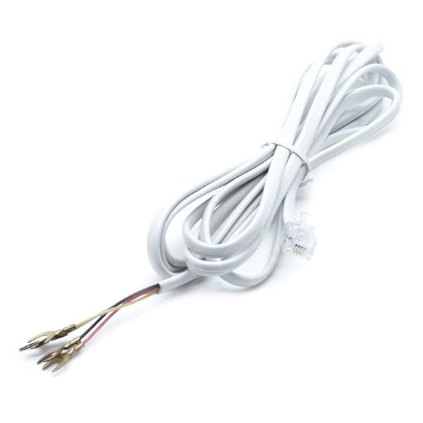 Sscon Sscon 5pcs 6P4C RJ11 to 4 Spade Lug Telephone Cord Cable Connector White 6.6Ft - View 2 of 5