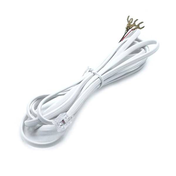 Sscon Sscon 5pcs 6P4C RJ11 to 4 Spade Lug Telephone Cord Cable Connector White 6.6Ft - View 3 of 5