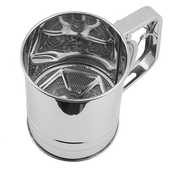 TOPINCN Stainless Steel Manual Flour Sifter Fine Mesh Strainer for Kitchen Cooking and Baking - View 8 of 8