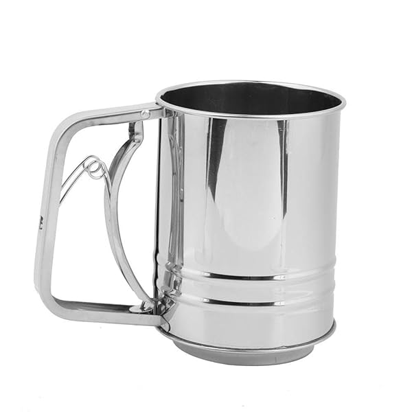 TOPINCN Stainless Steel Manual Flour Sifter Fine Mesh Strainer for Kitchen Cooking and Baking
