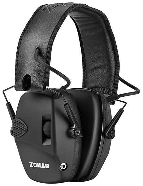 ZOHAN ZOHAN EM054 Electronic Ear Protection: Noise Reduction & Sound Amplification Ear Muffs for Shooting Range (Black)