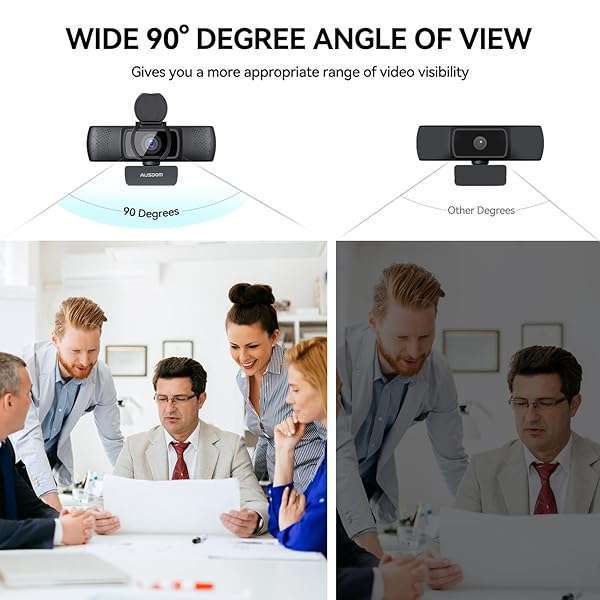 AUSDOM AUSDOM AF640 1080P Webcam with Microphone, 90Â°FOV USB PC Camera Webcam with Privacy Cover, Plug and Play Computer Camera for Online Calling/Conferencing, Zoom/Skype/YouTube, Laptop/PC - View 6 of 9