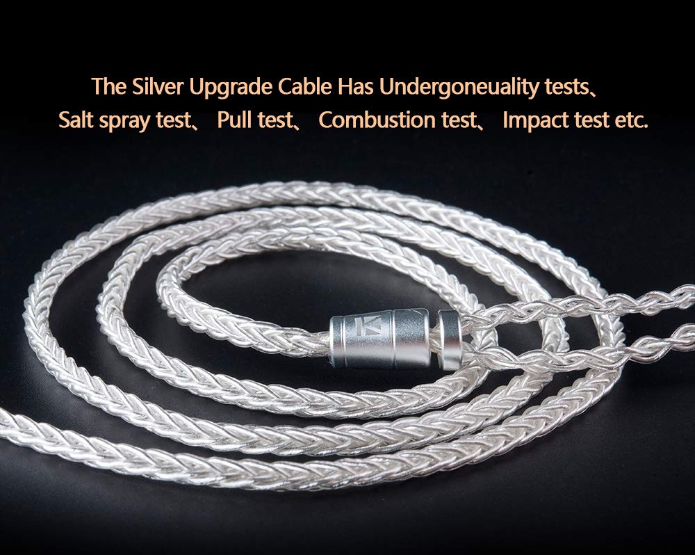 KBEAR 8 Core Silver Plated Earphone Cable Detachable Replacement for TIN P1 Shure SE215 SE315 SE425 SE535 MMCX 3.5mm - View 4 of 6