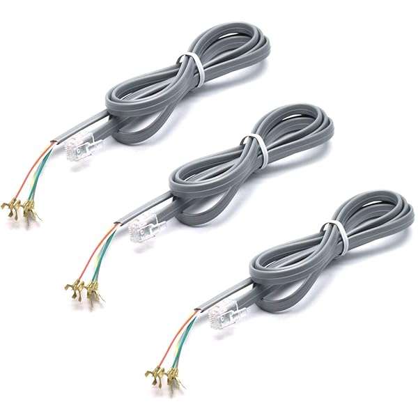 Sscon Buy Sscon 3Pcs RJ11 6P6C Telephone Extension Cable 3.3Ft - Grey Spade Lug Connector