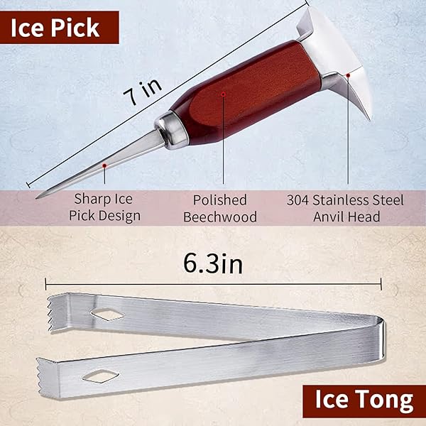 SuproBarware 7-Inch Stainless Steel Ice Pick & Crusher - Japanese Style Chipper for Bars & Home Use - View 3 of 8