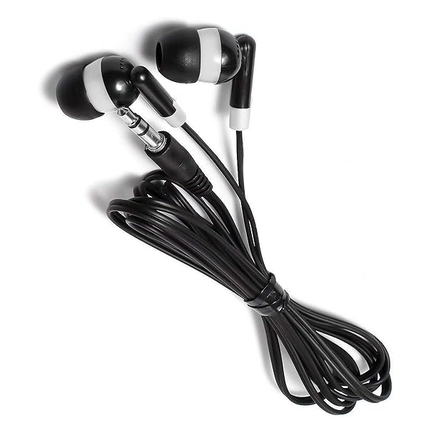 LowCostEarbuds.com Bulk Wholesale Lot of 50 Black and White Earbuds Headphones for Retail or Resale - View 3 of 5