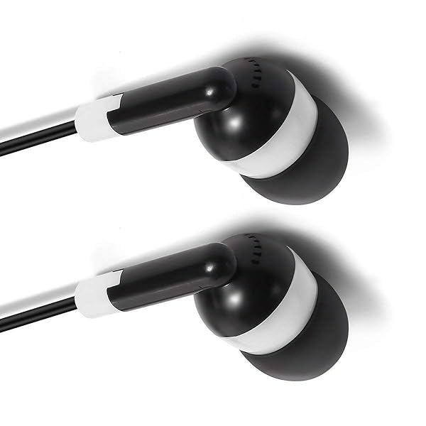 LowCostEarbuds.com Bulk Wholesale Lot of 50 Black and White Earbuds Headphones for Retail or Resale - View 5 of 5