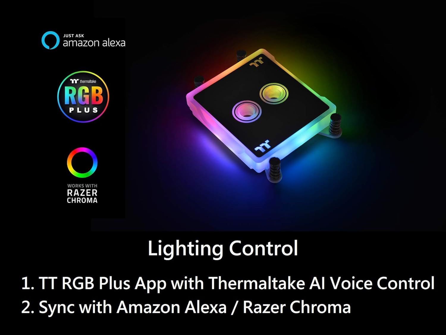 Thermaltake Thermaltake Pacific W6 RGB Water Block for AMD Ryzen Threadripper TR4 - 16.8M Colors, Alexa & Razer Chroma Sync - View 2 of 9