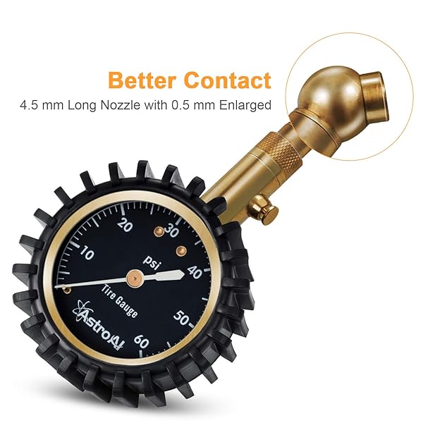 AstroAI AstroAI Tire Pressure Gauge 0-60 PSI Large Easy Read Glow Dial Accurate for Bicycle Car SUV Truck Motorcycle - View 6 of 8