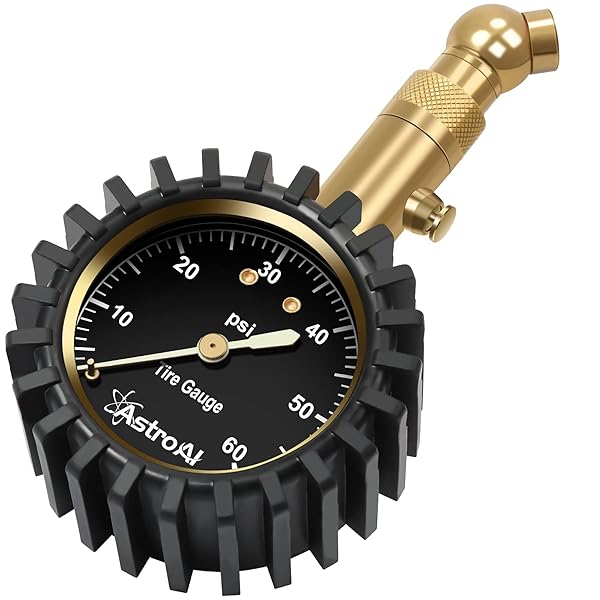 AstroAI Tire Pressure Gauge 0-60 PSI Large Easy Read Glow Dial Accurate for Bicycle Car SUV Truck Motorcycle