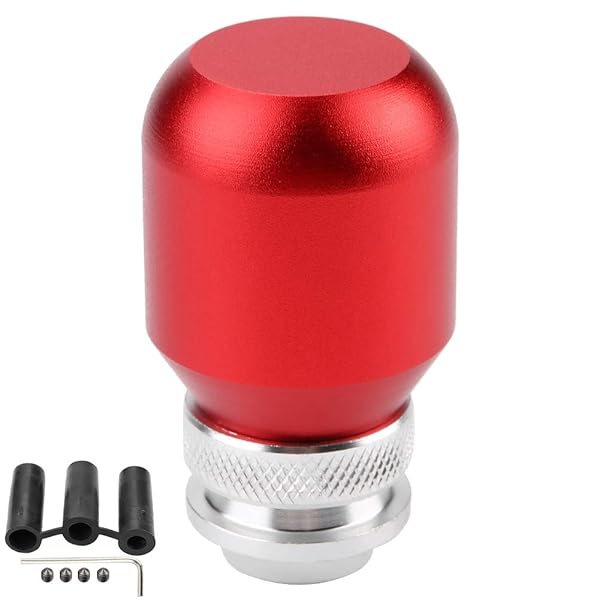 Aramox Universal Gear Shift Knob - Red Manual Shifter Lever for Car Modification