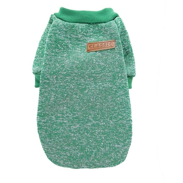 JECIKELON Jecikelon Dog Sweater Soft Winter Clothing for Small Dogs and Cats Warm Outfit in Green Large Size - View 4 of 6