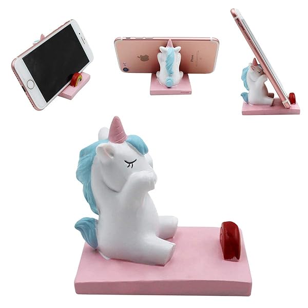 Amamcy Amamcy Cute Unicorn Cellphone Holder Stand - Adorable Desk Ornament for All Smartphones - View 4 of 8