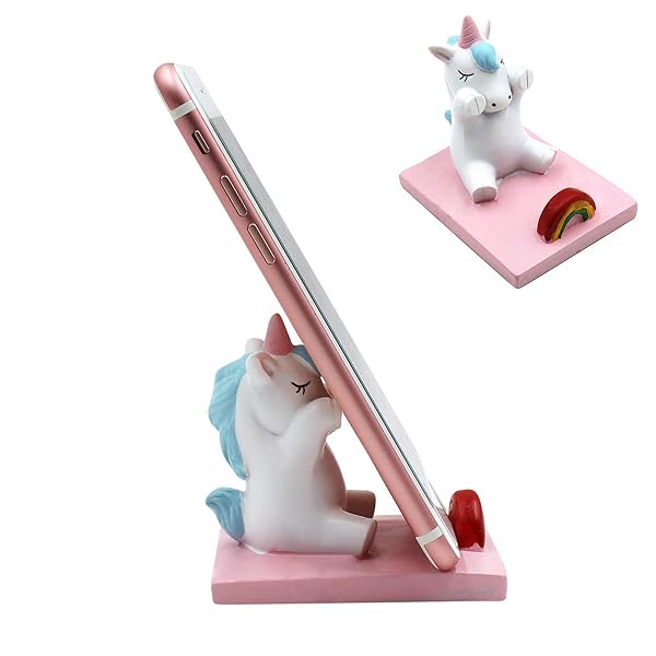 Amamcy Amamcy Cute Unicorn Cellphone Holder Stand - Adorable Desk Ornament for All Smartphones