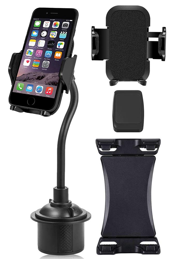 "Universal Cup Holder Mount for iPhone & iPad Mini - Magnetic, Padded Holder & XL Clamp - Fits Devices Up to 9.5" | Nakedcellphone"