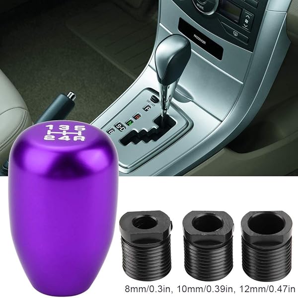 Acouto Acouto 5 Speed Manual Gear Shift Knob Metal Shifter Lever with 3 Adapters for 8mm 10mm 12mm Cars - View 2 of 9