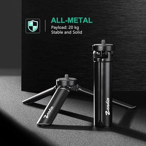 Zeadio Zeadio Metal Mini Tripod: 20kg Load, Perfect for Smooth 4, Crane Plus, Osmo Mobile & All Cameras - View 6 of 6