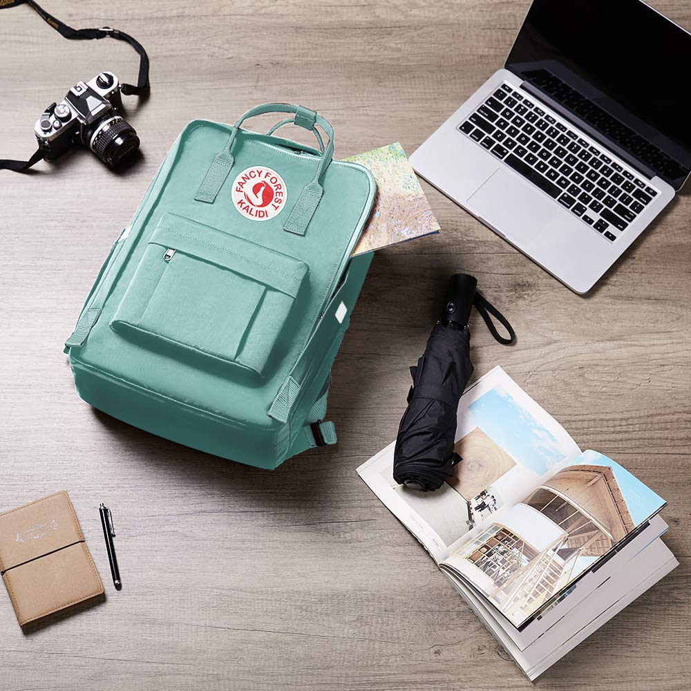 KALIDI KALIDI Mint Green Casual Laptop Backpack 15 Inches Classic Rucksack for Travel College Hiking Gym Outdoor Daypack - View 7 of 9