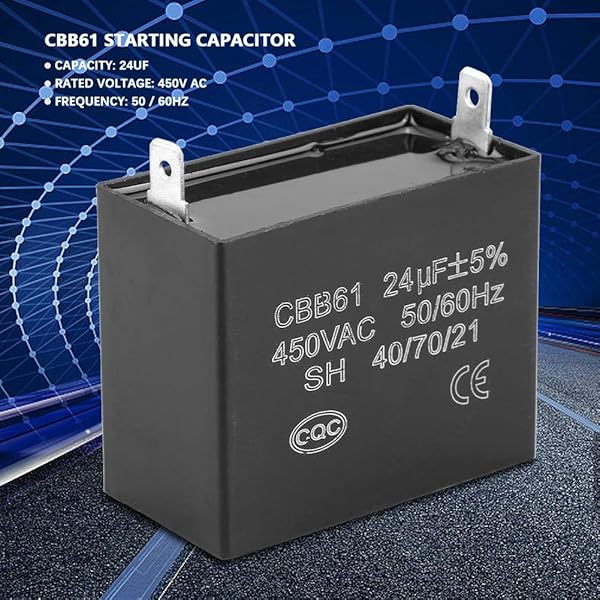 Vikye CBB61 Starting Capacitor 450V AC 24uF for Motor Starting Low Loss Low Leakage UL Listed Heat Resisting Square Run Capacitors - View 6 of 9