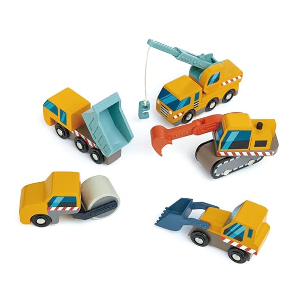 Tender Leaf Toys Tender Leaf Toys Construction Site Set with Crane Truck Road Roller Dump Truck and Front Loader for Kids 3 Years and Up - View 2 of 5