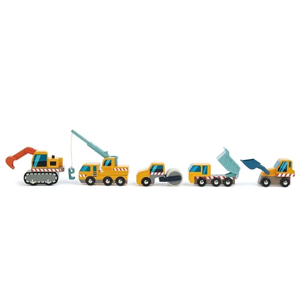 Tender Leaf Toys Tender Leaf Toys Construction Site Set with Crane Truck Road Roller Dump Truck and Front Loader for Kids 3 Years and Up - View 3 of 5