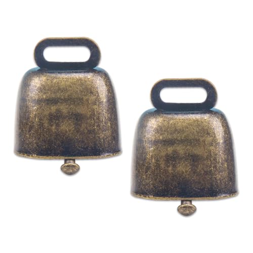 KOOBOOK Buy KOOBOOK 2Pcs Copper Bells for Cattle, Horses & Sheep - Loud Bronze Grazing Bells for Farm Animals