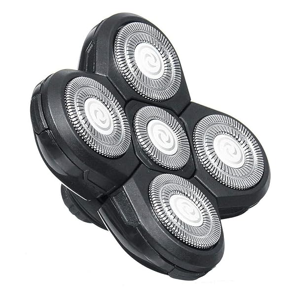 CfoPiryx 5-Head Electric Razor Blade Replacement - Easy Install Shaver Heads for Beard & Face (Black)