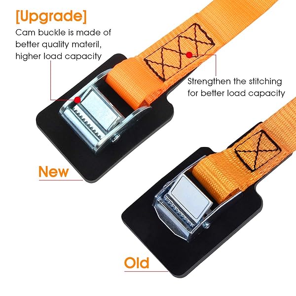 JCHL JCHL 20ft Tie Down Strap 1inch Lashing Strap Cargo Strap with Padded Cam Lock Buckle 1000lbs Capacity 4Pack - View 3 of 9