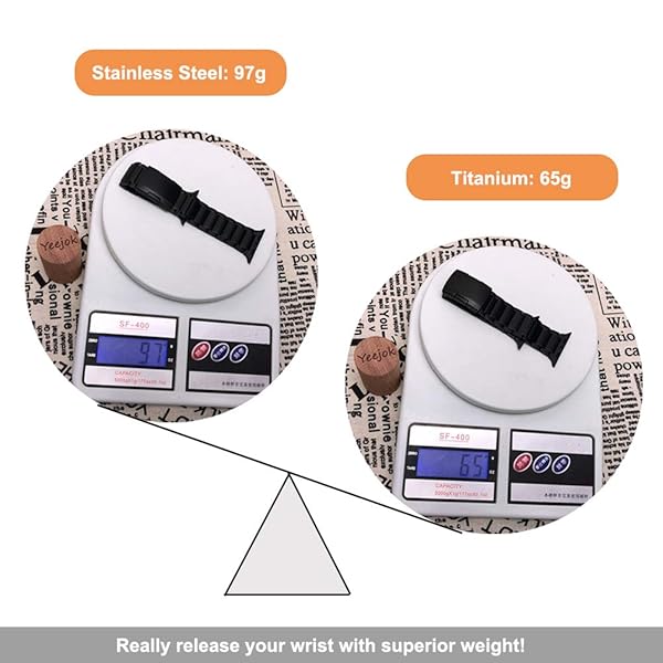 YEEJOK YEEJOK Titanium Bands for Apple Watch Ultra 2, Series 9, & More - Stylish 49mm, 46mm, 45mm, 44mm, 42mm Options for Men & Women - View 4 of 7