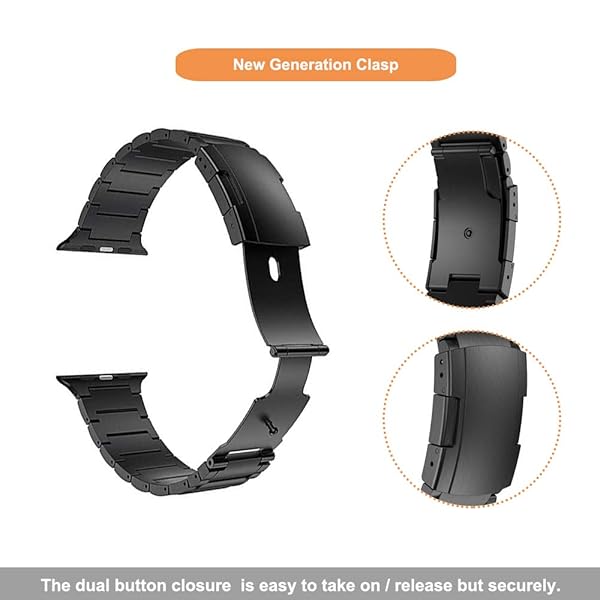 YEEJOK YEEJOK Titanium Bands for Apple Watch Ultra 2, Series 9, & More - Stylish 49mm, 46mm, 45mm, 44mm, 42mm Options for Men & Women - View 5 of 7