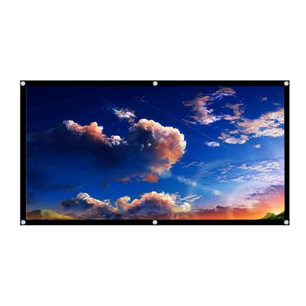 ASHATA ASHATA 120-Inch 16:9 HD 4K Portable Projector Screen - Foldable, Black Edging, Ideal for Home Theater & Outdoor Use - View 2 of 10