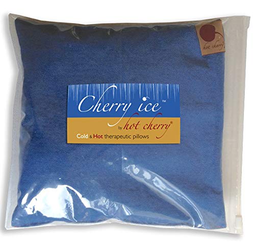 Hot Cherry Cherry Ice Hot Cold Therapy Pillow Blue Denim for Pain Relief Inflammation Reduction Freezable Microwavable Washable FSA FHA
