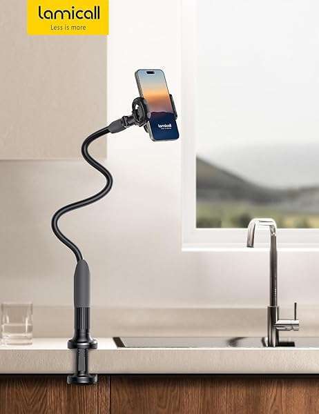 Lamicall "Flexible Lamicall Gooseneck Phone Holder for Bed - Perfect Clamp for iPhone 16 Pro Max & 4-7" Phones" - View 9 of 9