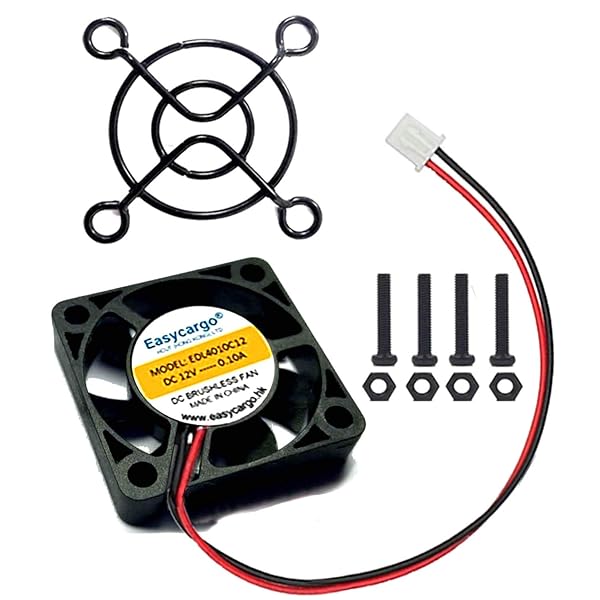 Easycargo Easycargo 4pcs 40mm 12V DC Brushless Cooling Fan with Grill Mounting Kit for 3D Printers and Electronics - View 4 of 6