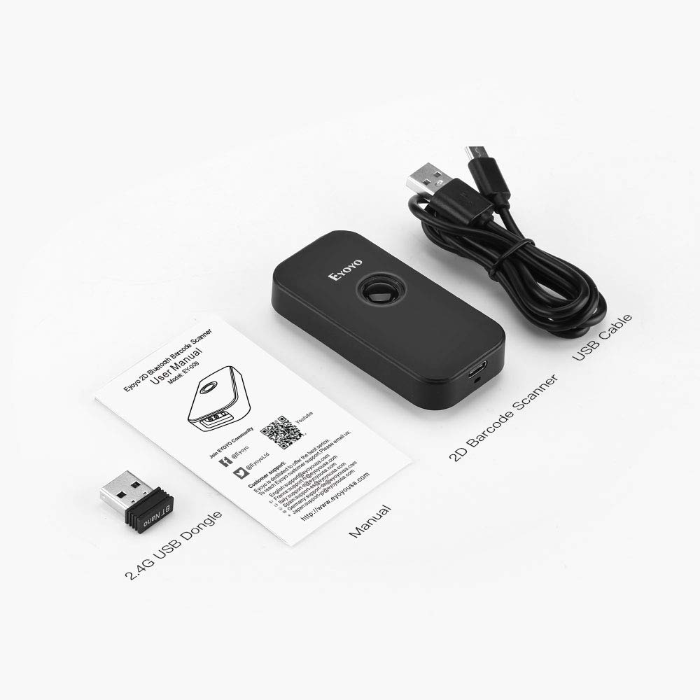 Eyoyo Eyoyo Mini Bluetooth 2D Barcode Scanner 3-in-1 USB Wireless Portable Reader for iPad iPhone Android Tablets and PC - View 7 of 9