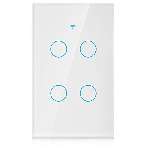 Highly Sensitive Remote Switch for Google - 4 Way AC Control with Touch Keys (White)